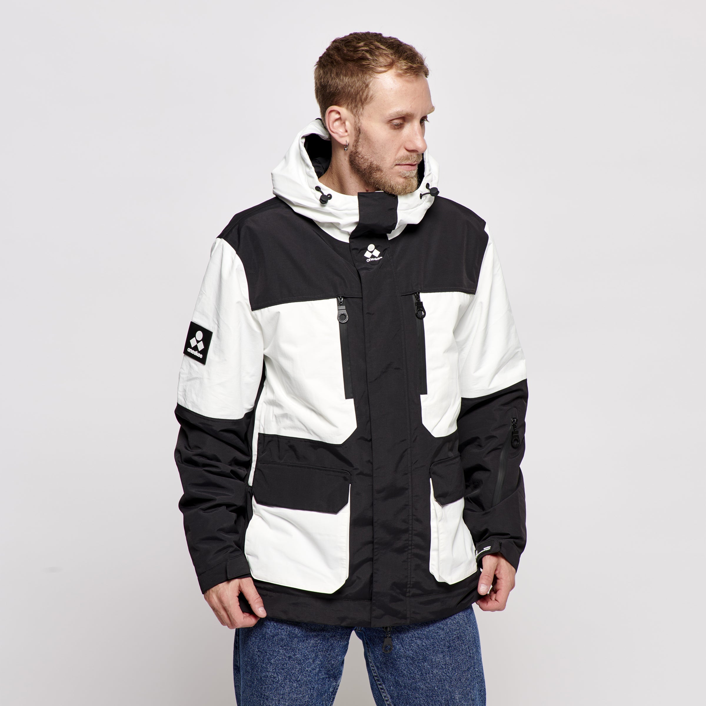 Black and clearance white snow jacket