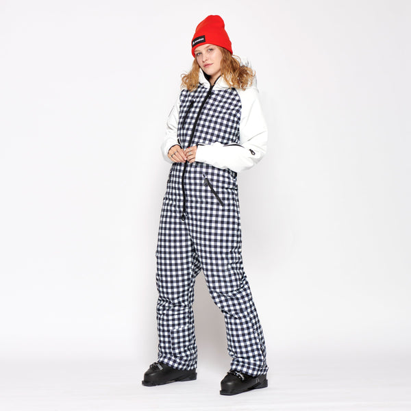 Women's Snow Suit, Black Gingham - Oneskee EU